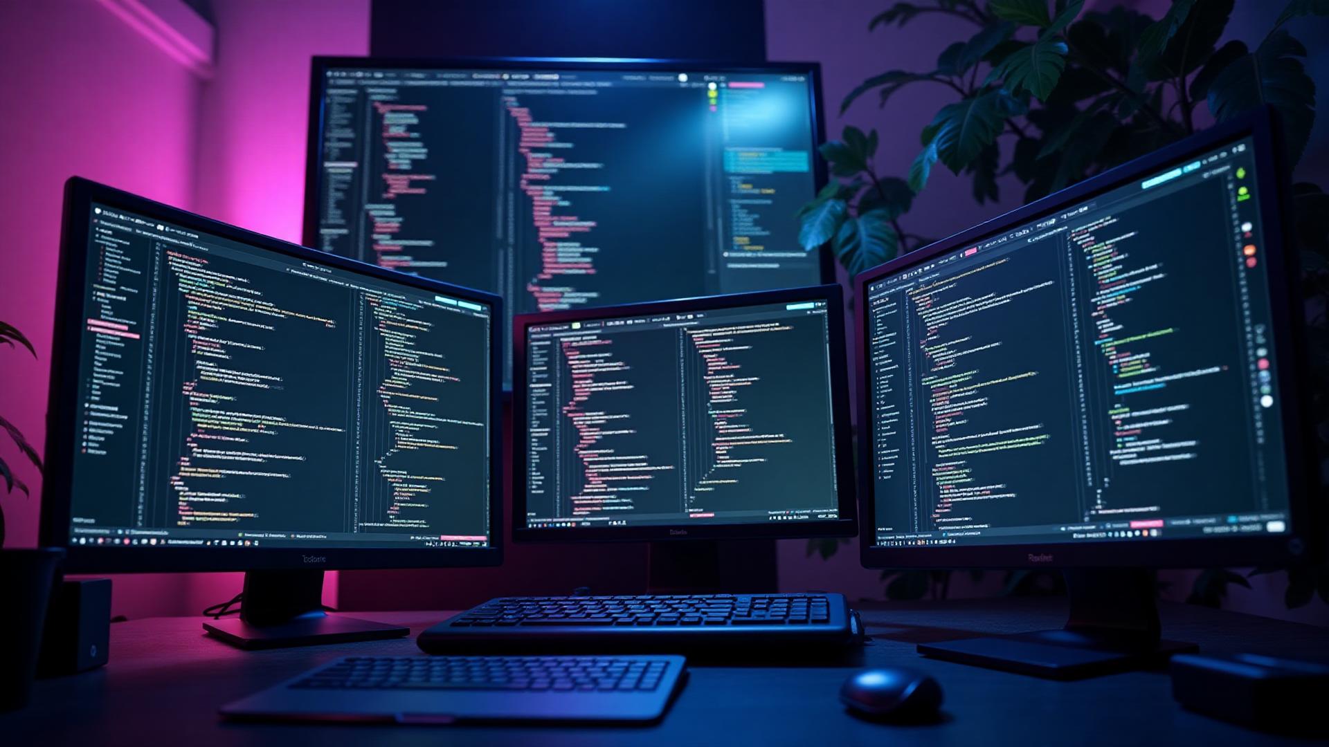 Minimal developer workspace with laptop and notepad
