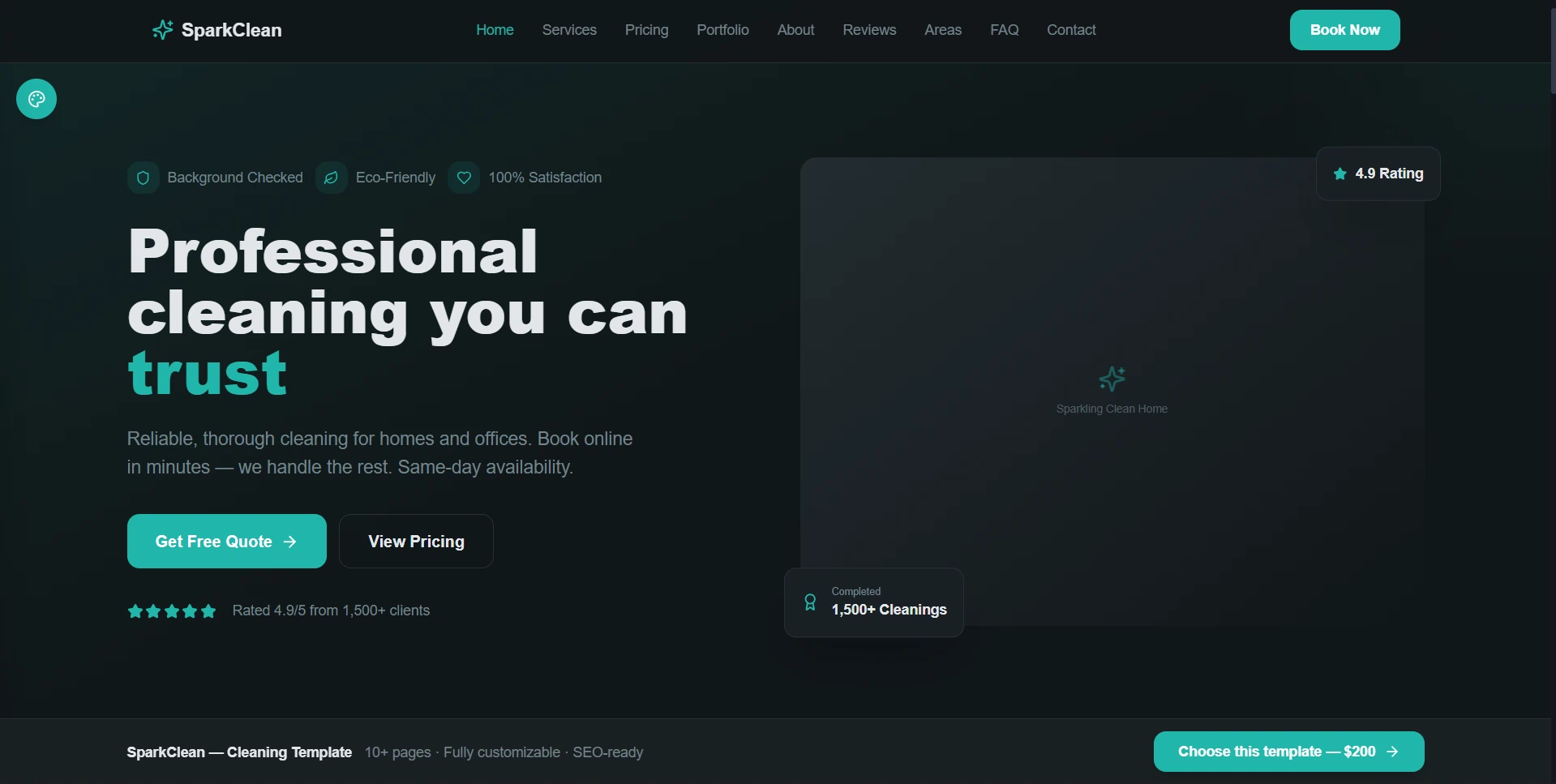 Cleaning Template — website template preview for cleaning services